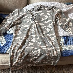 VENUS Camouflage Midi Dress - Green and Cream